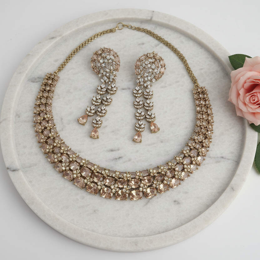 Lisette Champagne Victorian Necklace Set