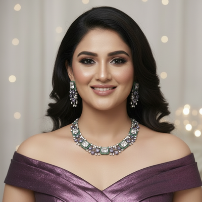 Mirabelle Emerald Victorian Necklace Set
