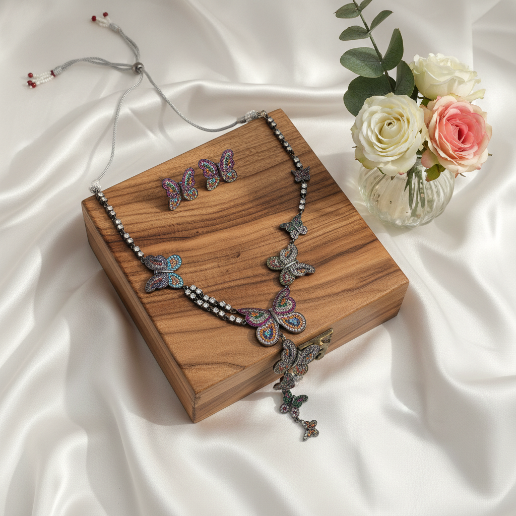 Titli Rainbow Zirconia Necklace Set