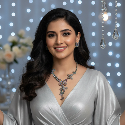 Titli Rainbow Zirconia Necklace Set