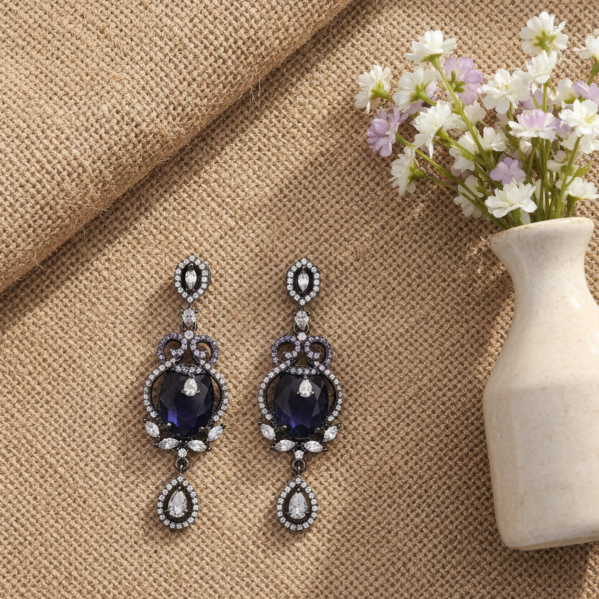 Evanzel Violet Zirconia Drop Earrings