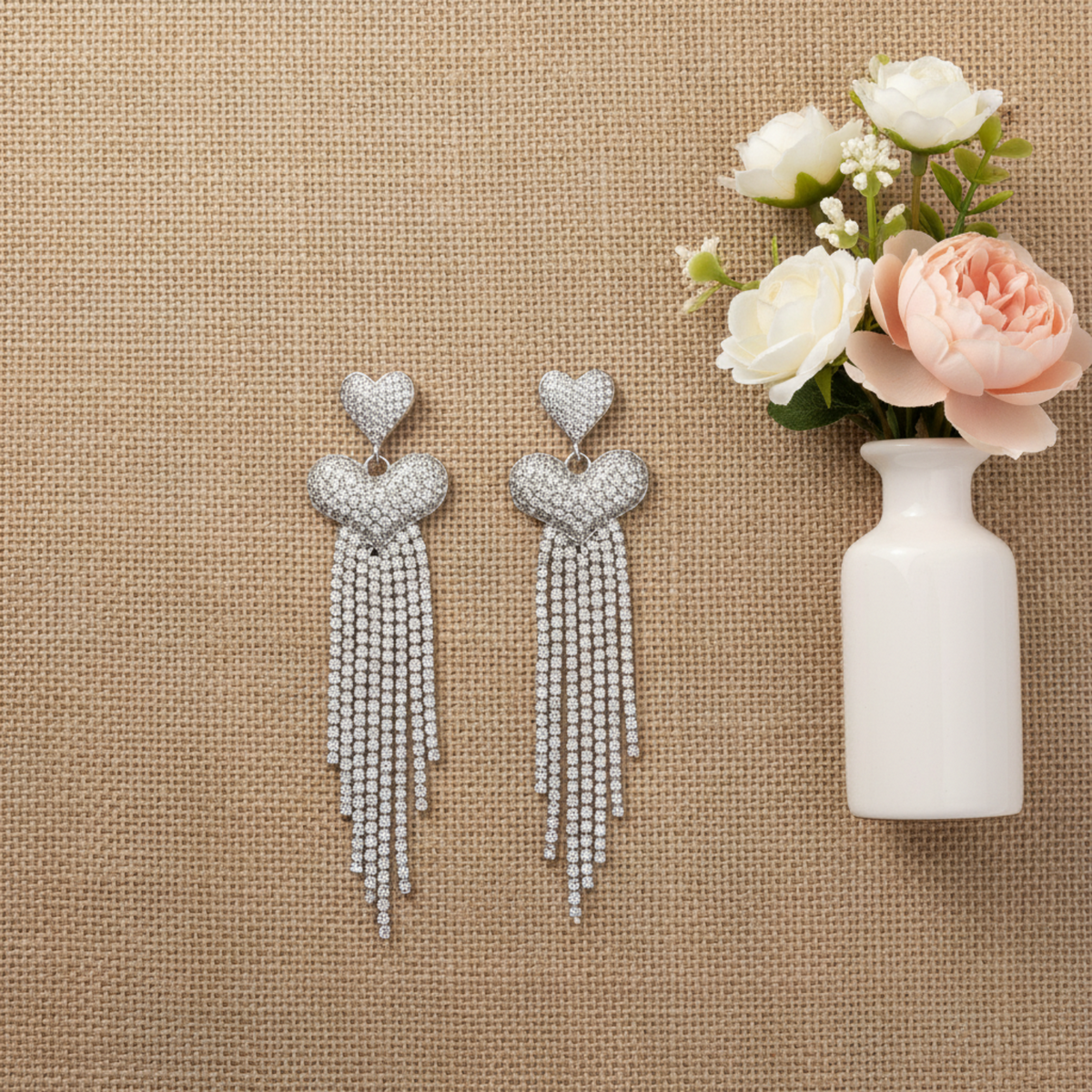 Valentina Silver Zirconia Tassel Earrings