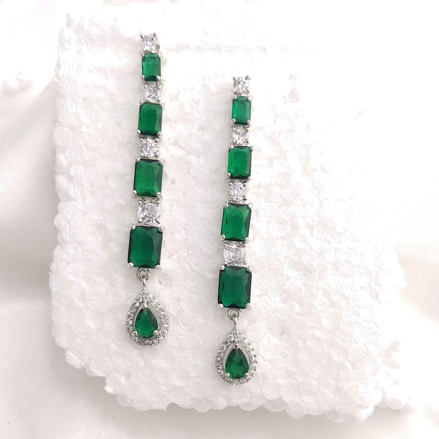 Emerald Cascade Drop Earrings