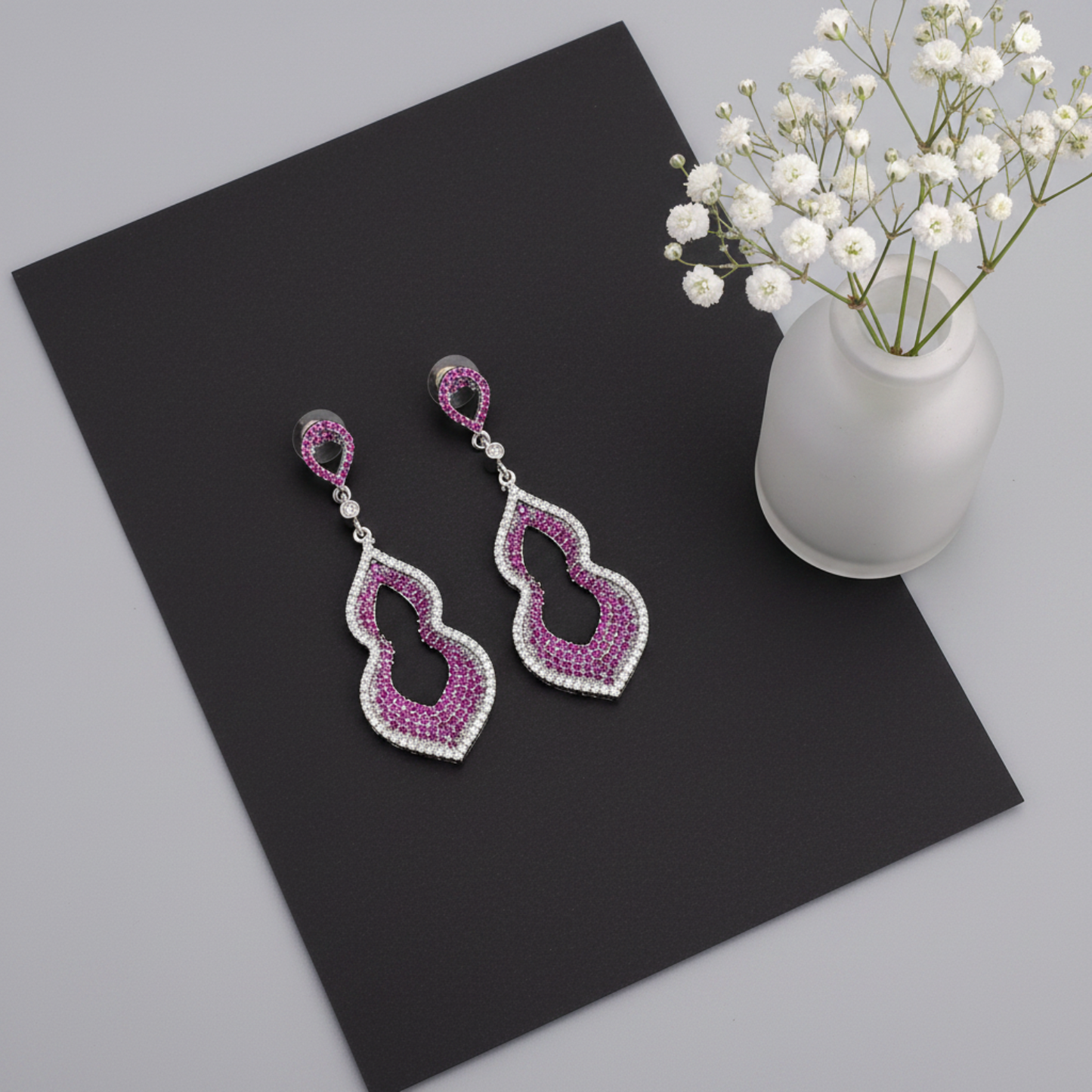 Fuchsia Radiance Drop Earrings