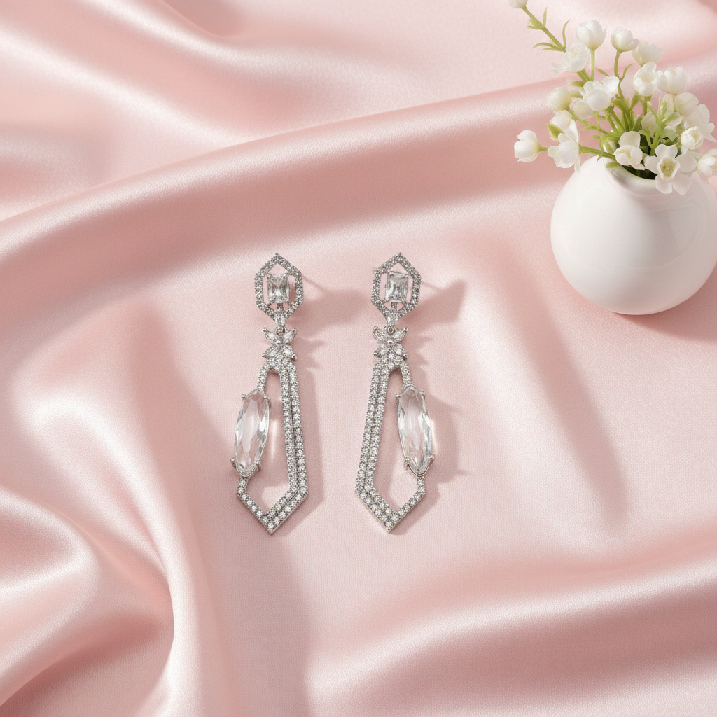 Celestina Silver Zirconia Drop Earrings