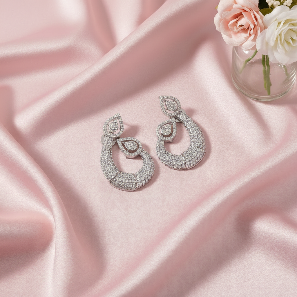 Cleo Silver Zirconia Hoop Earrings