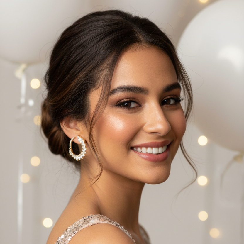 Leila Gold Zirconia Hoop Earrings