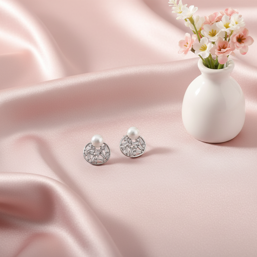 Luna Pearl Zirconia Studs