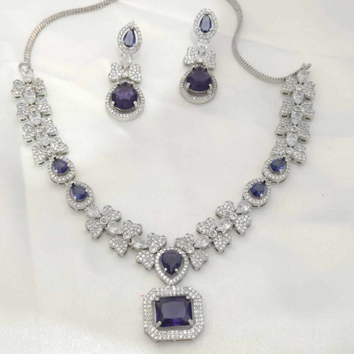 Zoya Violet Zirconia Necklace Set