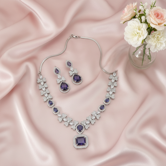 Violet Floral Necklace