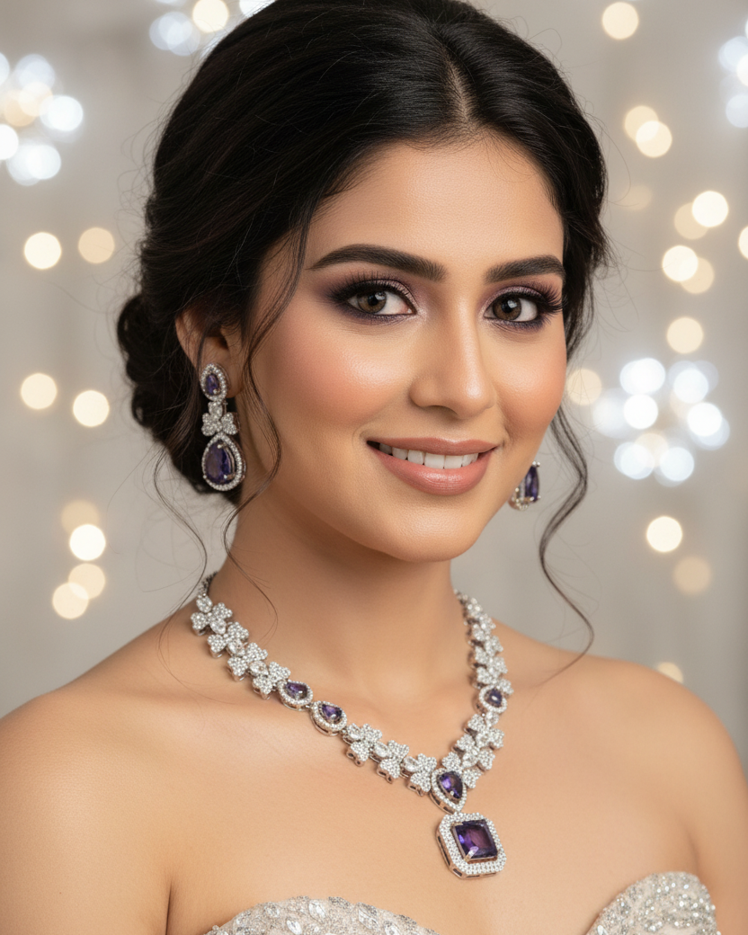 Violet Floral Necklace