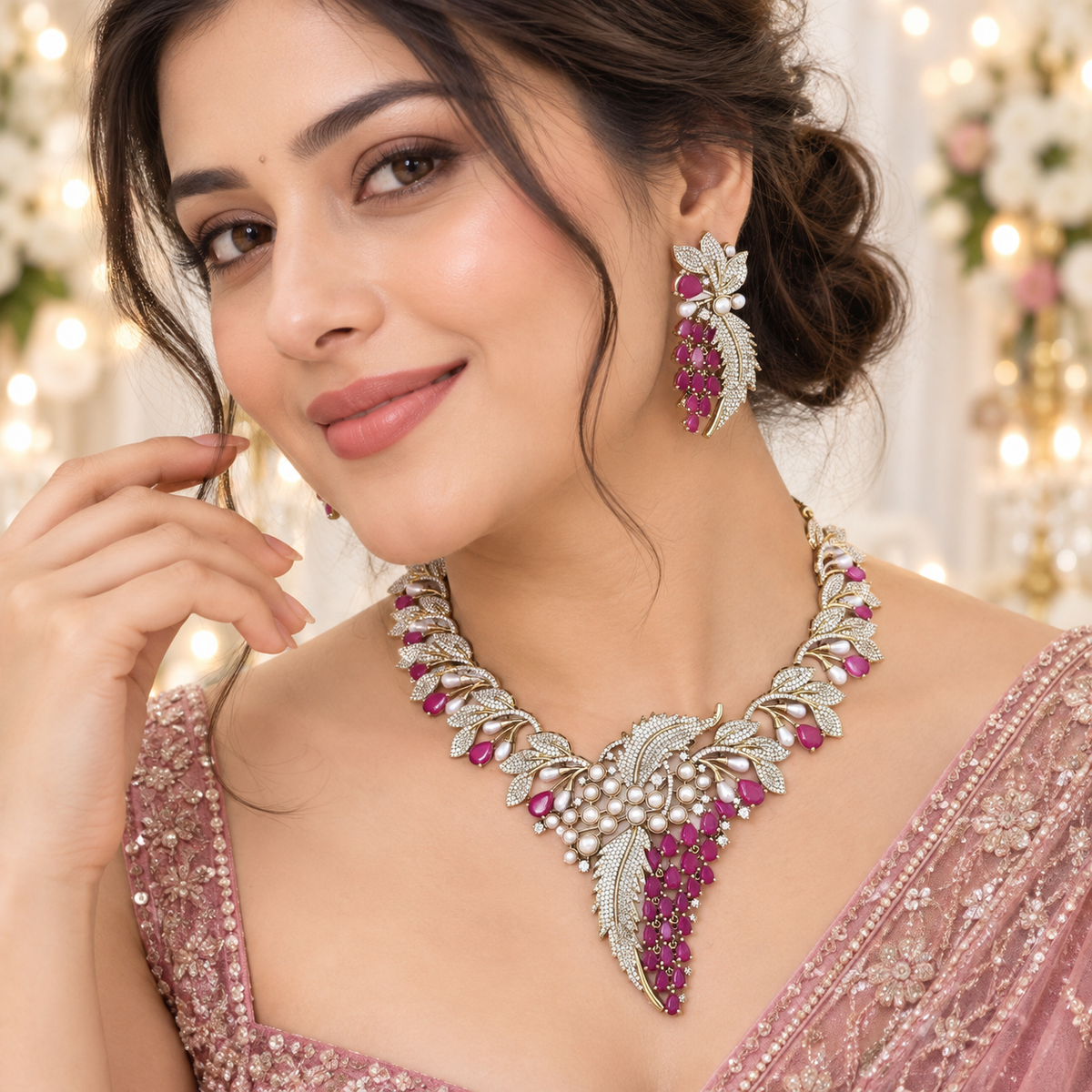 Sana Multicolor Victorian Necklace Set