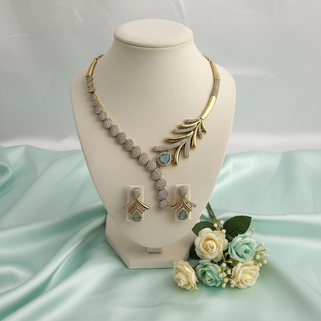 Aqua Drop Designer Necklace Set