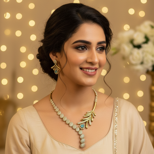 Aqua Drop Designer Necklace Set