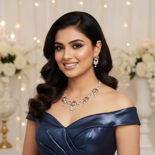 Austrian Crystal Champagne Necklace Set