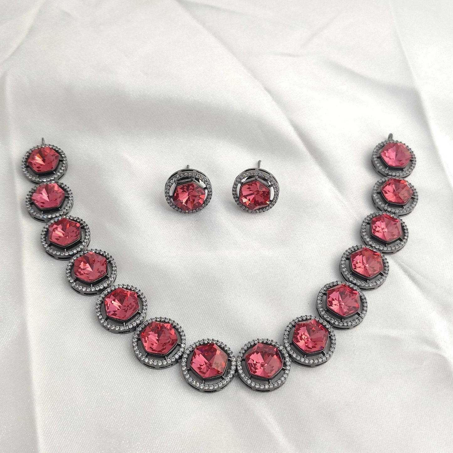 Red Crystal AD Necklace Set