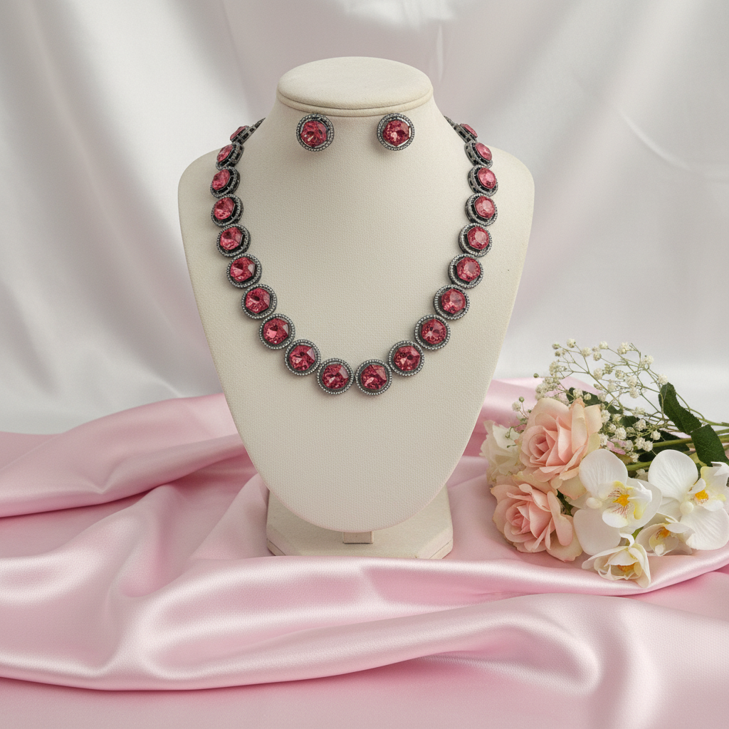 Red Crystal AD Necklace Set