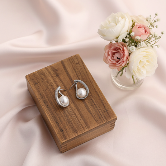 Pearl Glow Hoop Earrings