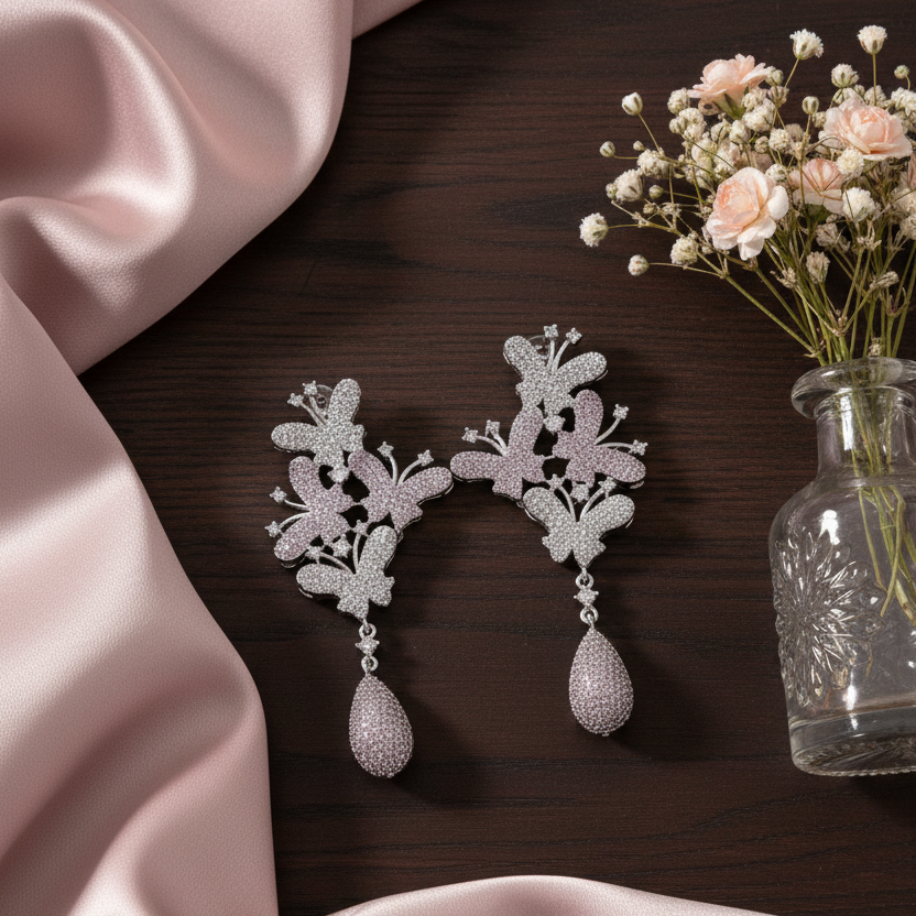 Blush Bloom Butterfly Danger Earrings