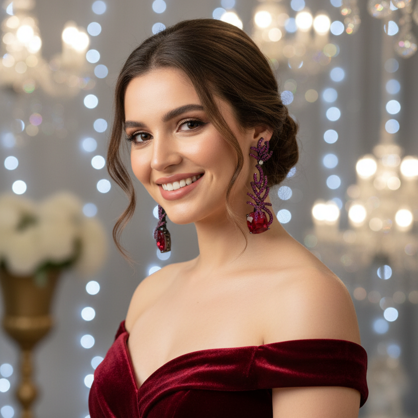 Ruby Bloom Statement Earrings