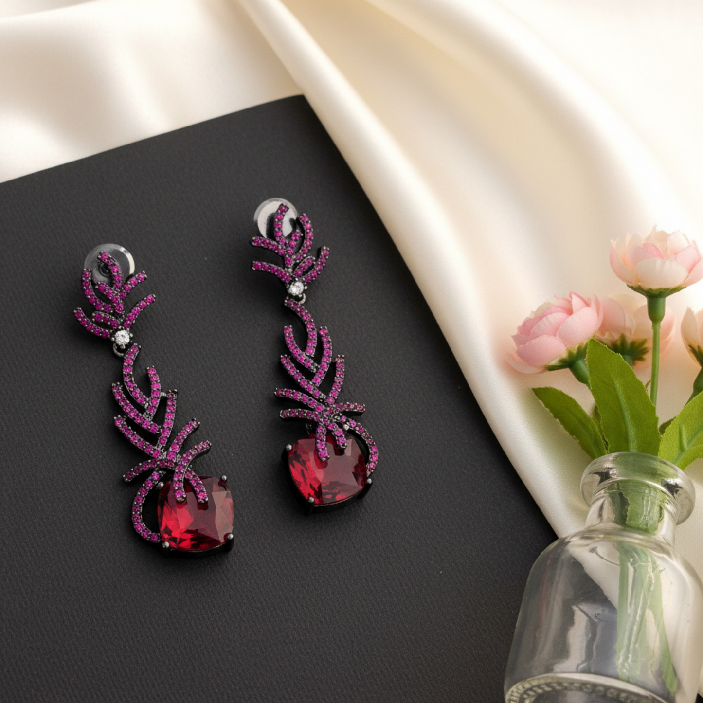 Ruby Bloom Statement Earrings