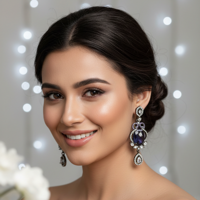 Evanzel Violet Zirconia Drop Earrings