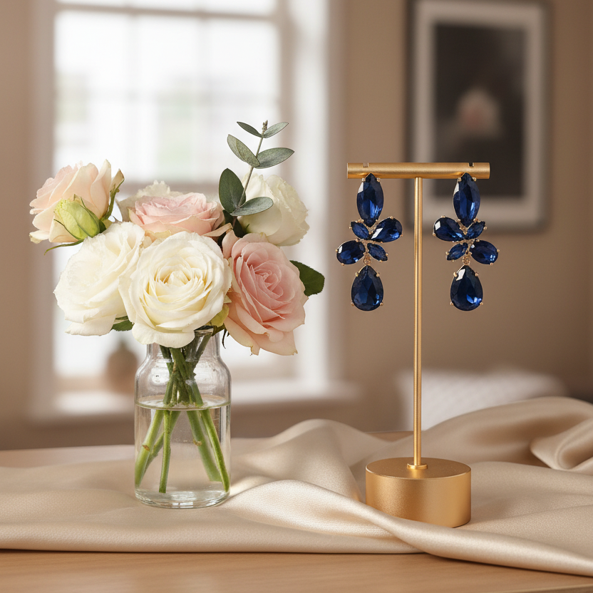 Royal Sapphire Bloom Earrings