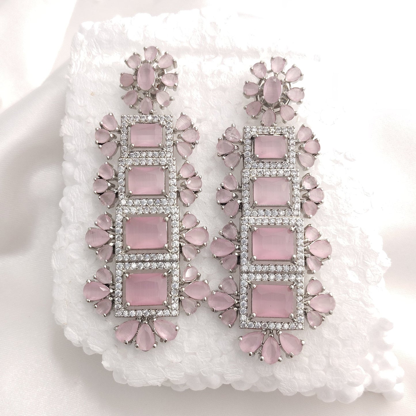 Blush Bloom Statement Earrings