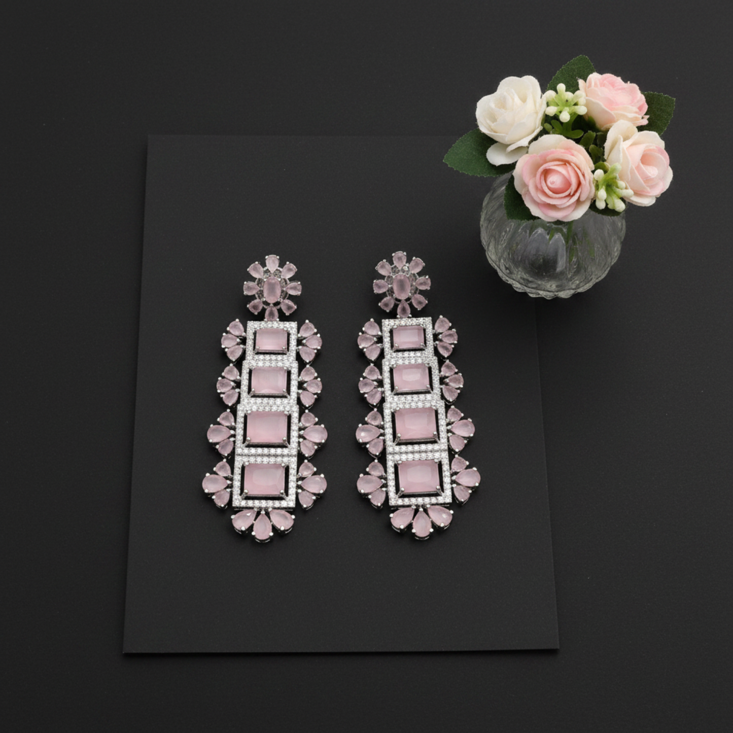 Blush Bloom Statement Earrings
