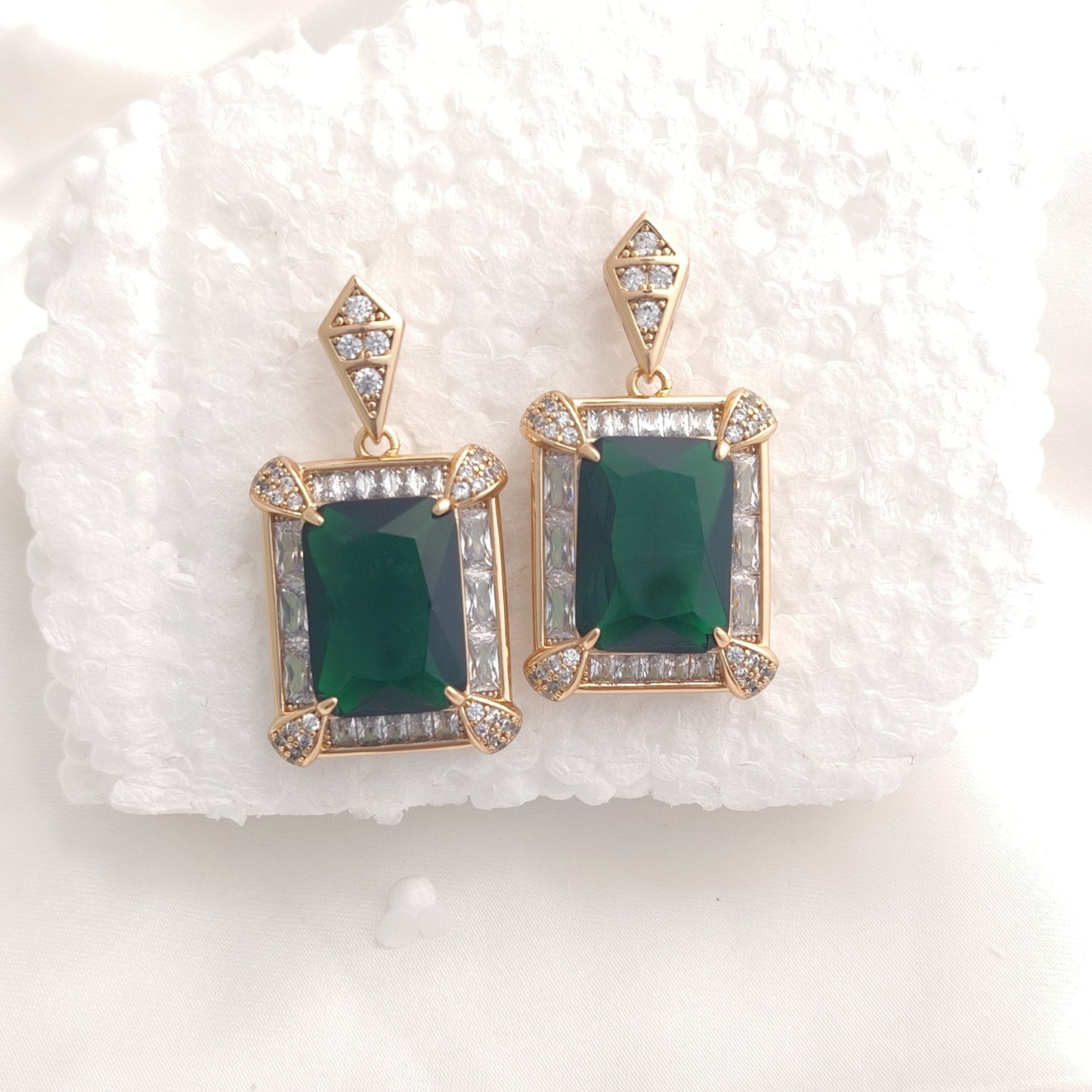 Emerald Royale Frame Earrings