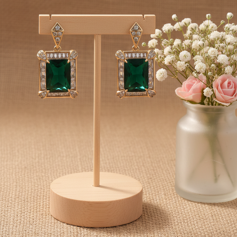 Emerald Royale Frame Earrings