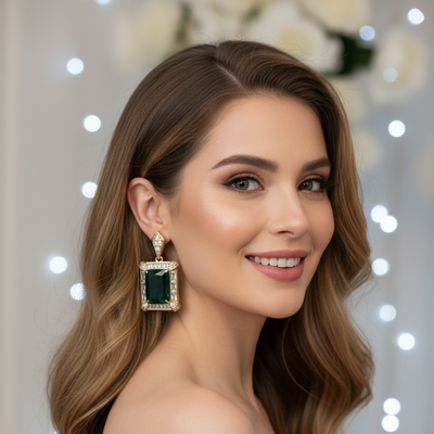 Margot Emerald Zirconia Drop Earrings