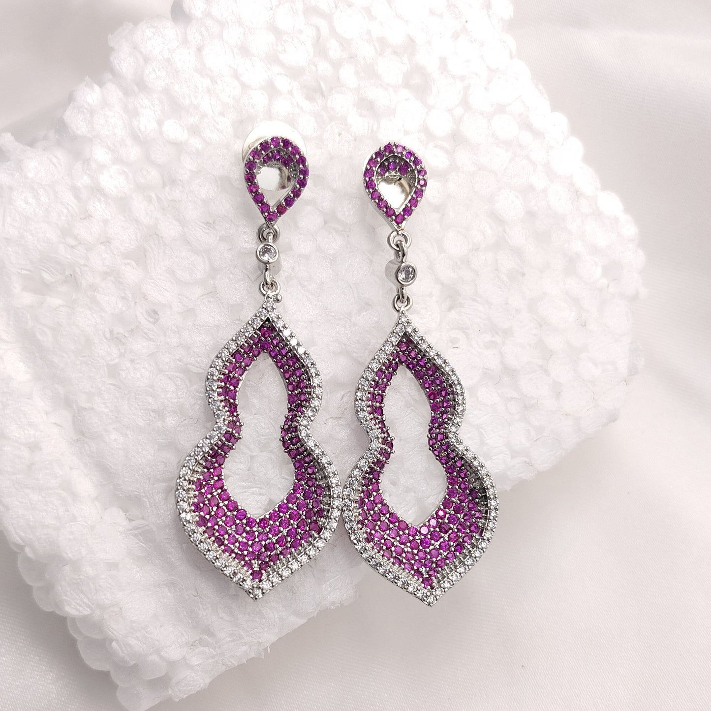 Fuchsia Radiance Drop Earrings