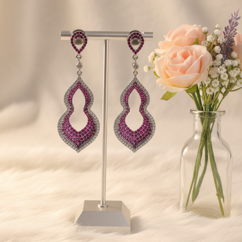 Fuchsia Radiance Drop Earrings