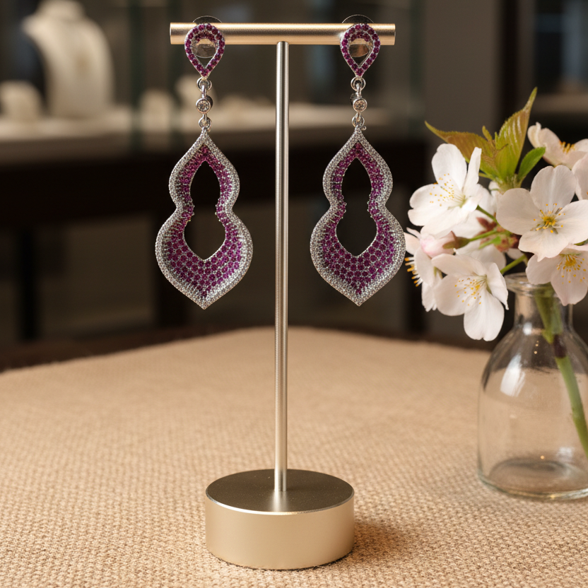Fuchsia Radiance Drop Earrings