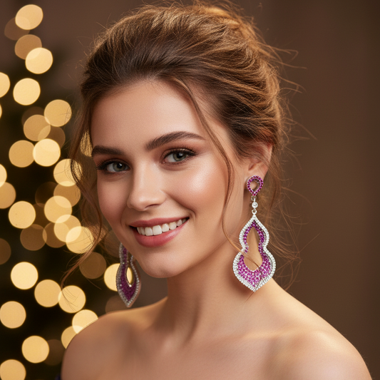 Fuchsia Radiance Drop Earrings