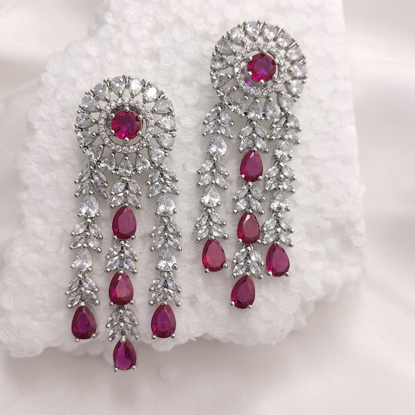 Fuchsia Cascade Chandelier Earrings