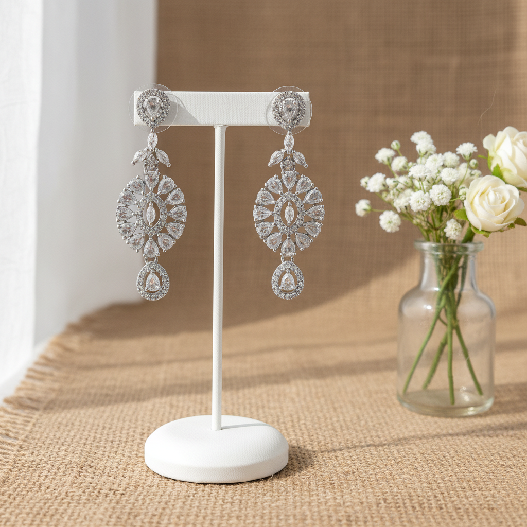 Crystal Bloom Drop Earrings
