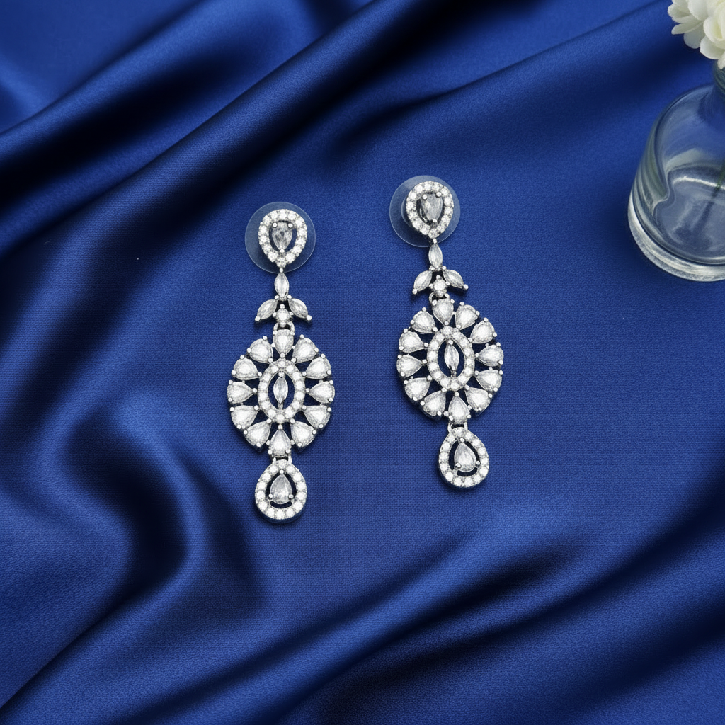 Crystal Bloom Drop Earrings