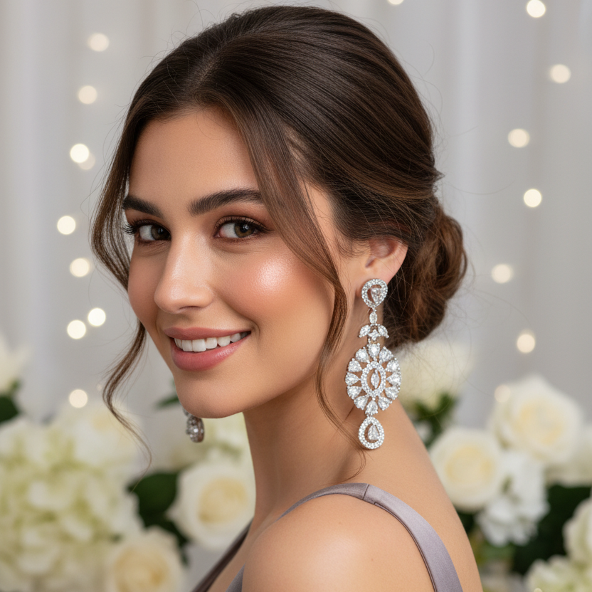 Crystal Bloom Drop Earrings