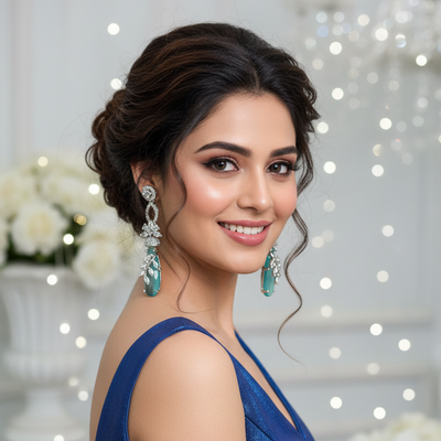 Isla Aqua Zirconia Statement Earrings