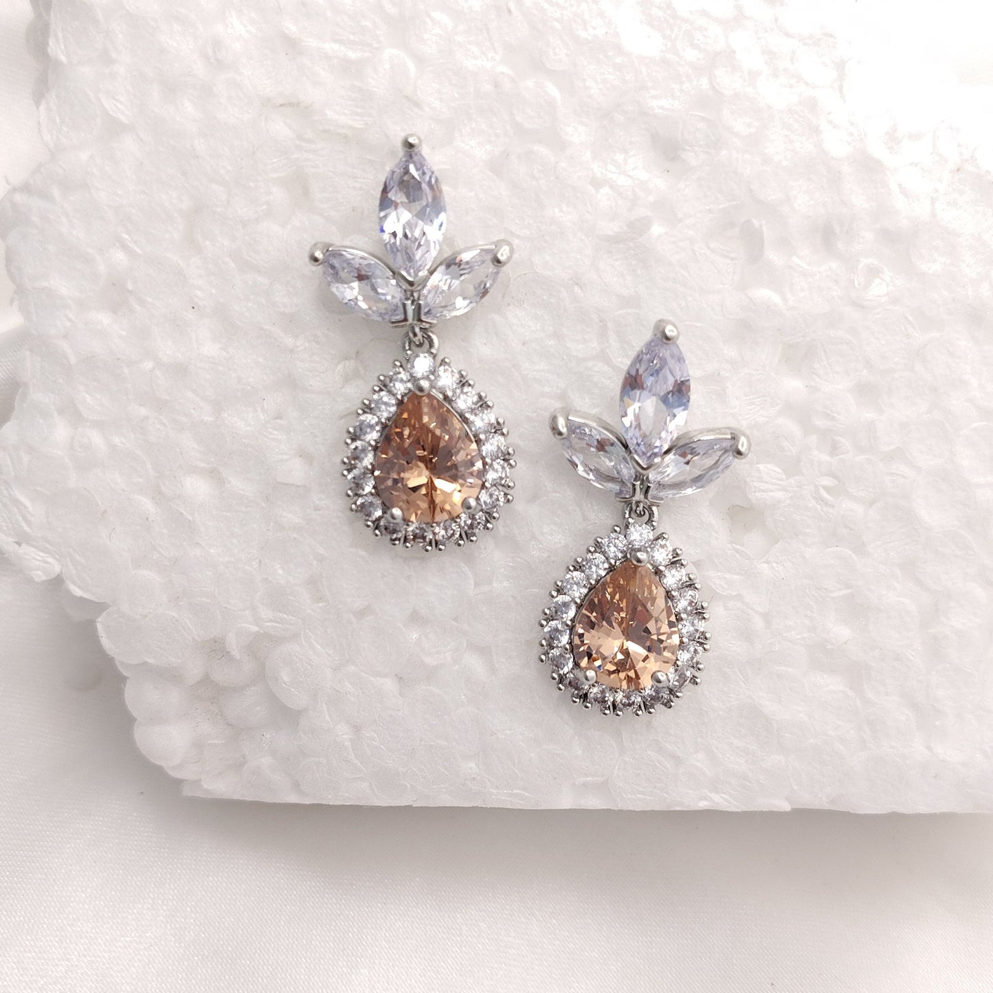 Floral Champagne Crystal Drops