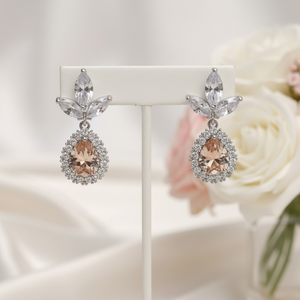 Floral Champagne Crystal Drops