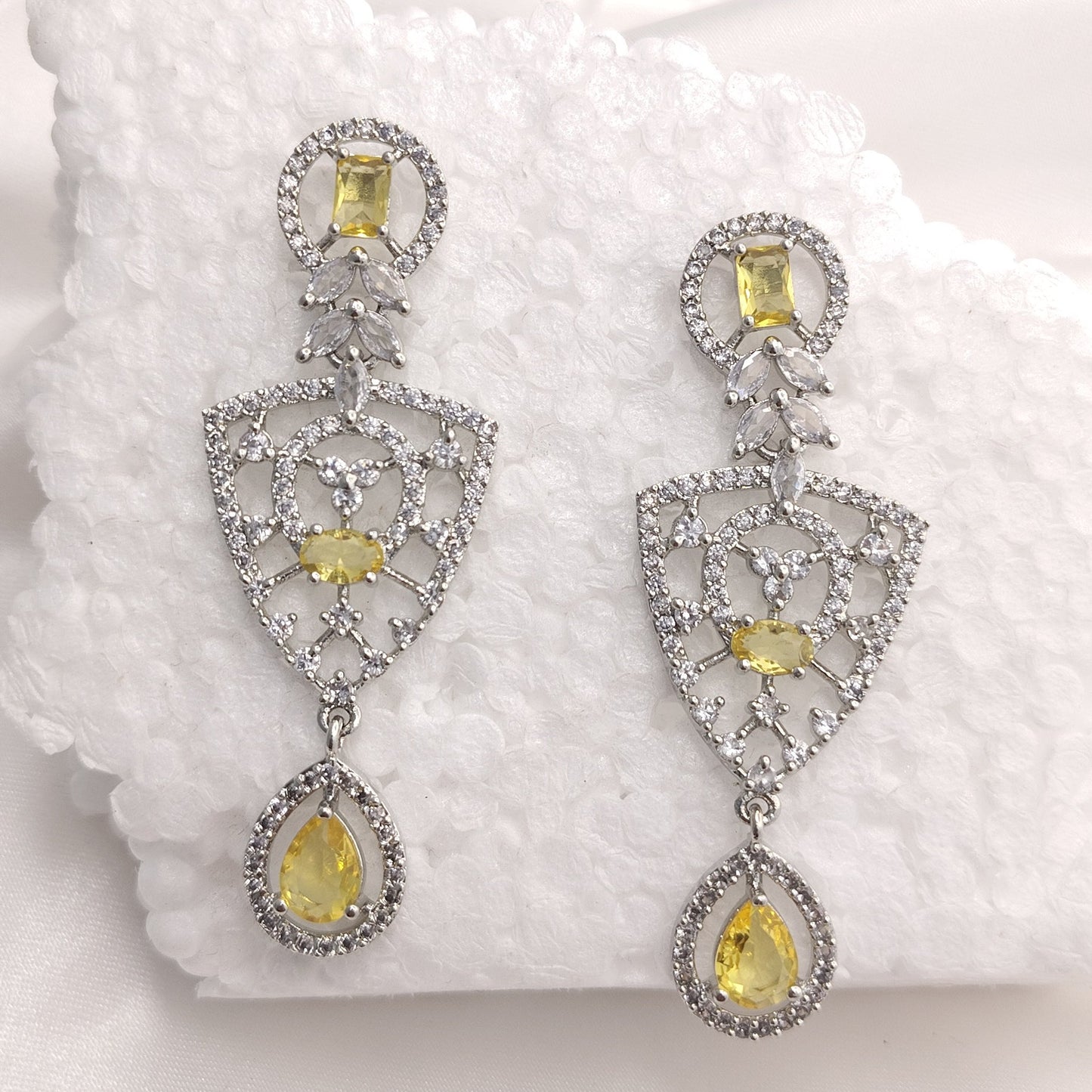 Lemon Crystal Drop Earrings