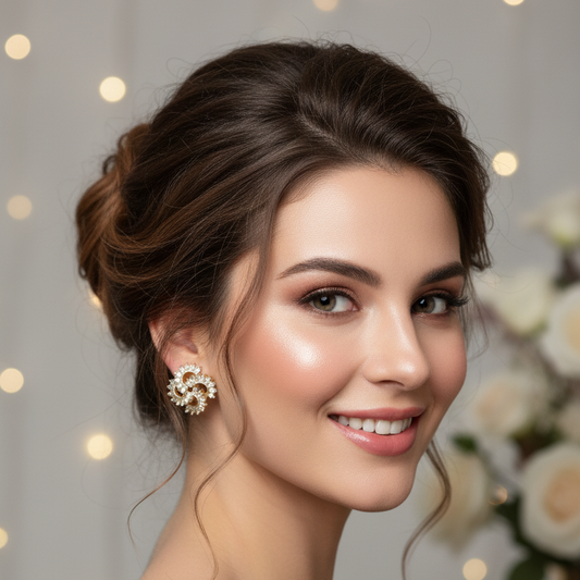Golden Swastik Studs