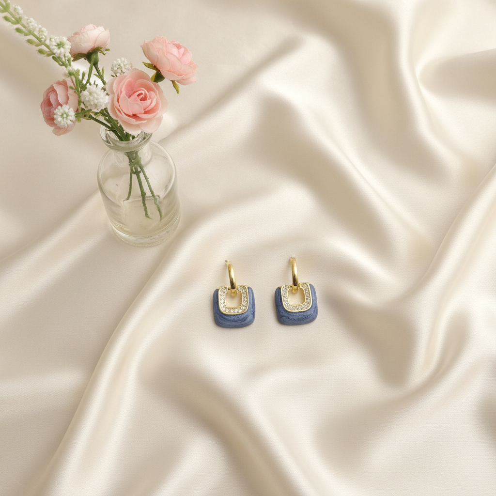 Blue Enamel Studs