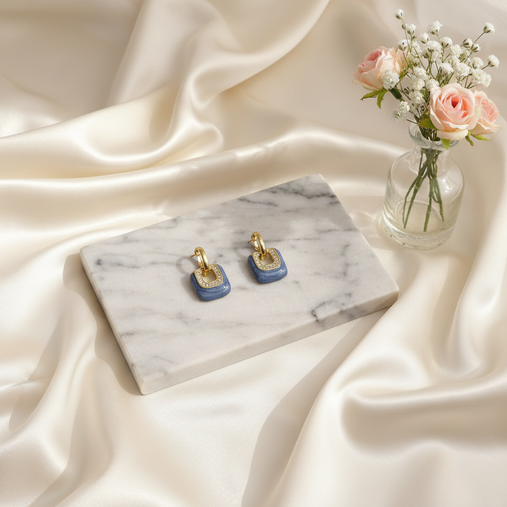 Blue Enamel Studs