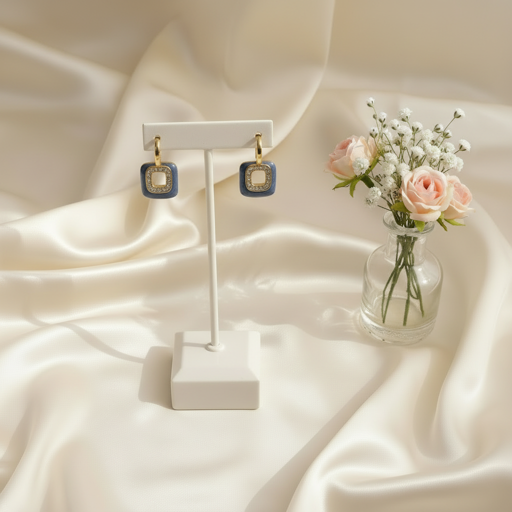 Blue Enamel Studs