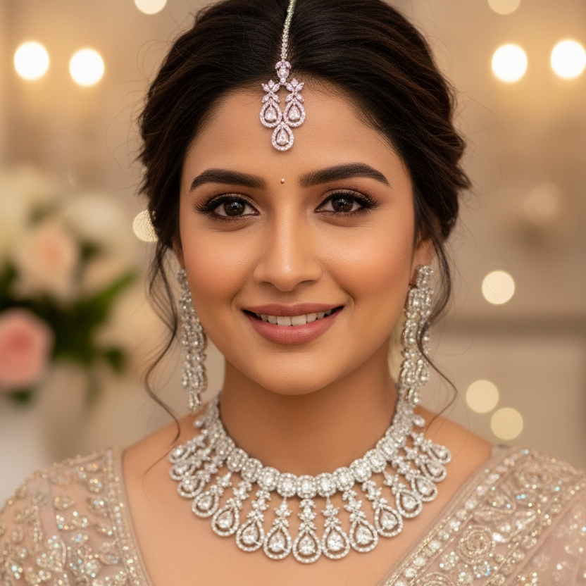 White Teardrop Necklace Set