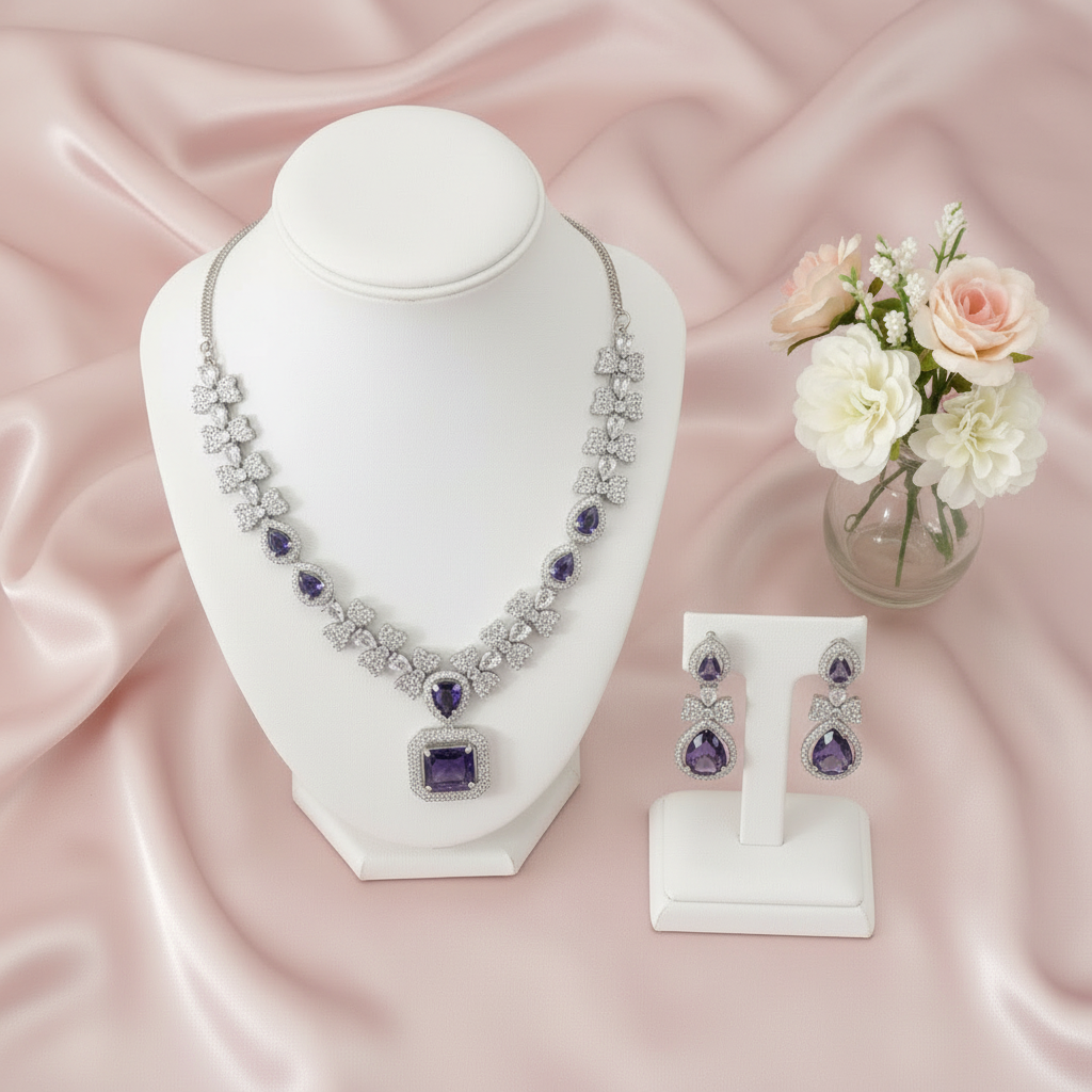 Violet Floral Necklace